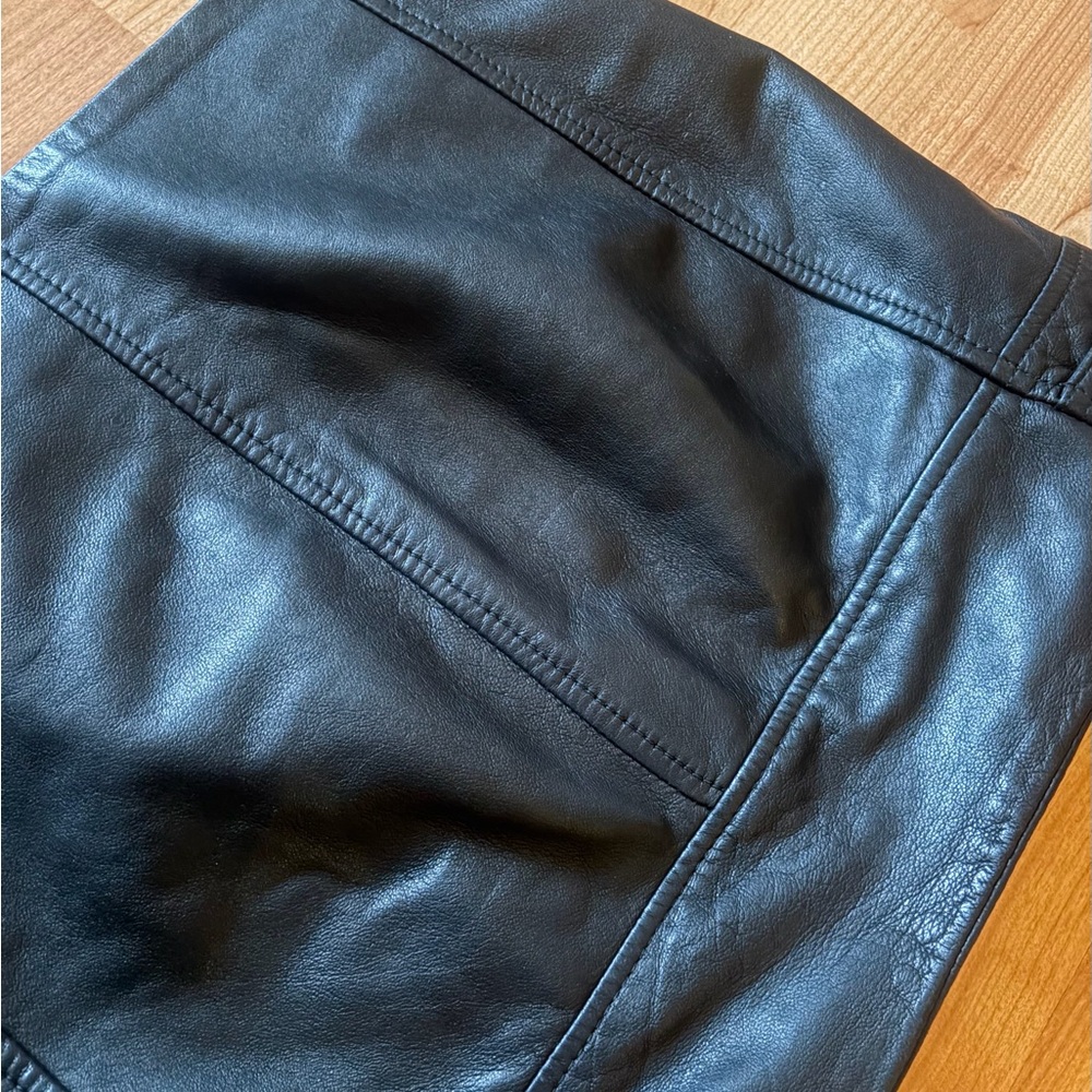 All Saints Alva Black Leather Biker Mini Skirt - Picture 11 of 15